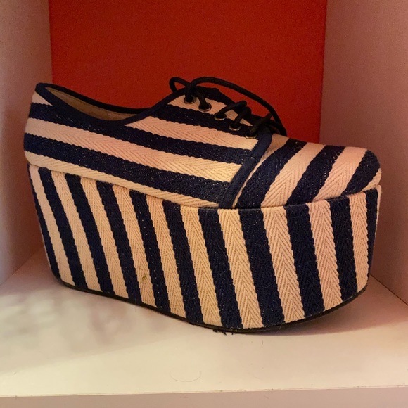 ASOS Shoes - Ego & Greed striped platform shoes